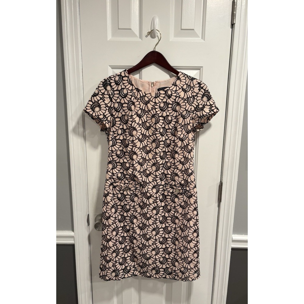 Tommy Hilfiger Women's Dress Pink & Black Lace Floral Overlay Sz‎ 4